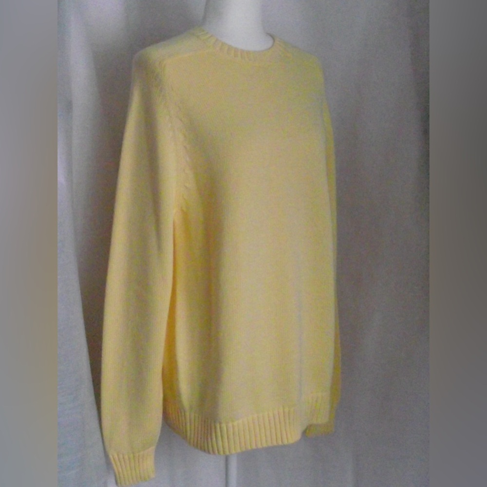 Lands' End Sunflower Yellow Cotton Sweater